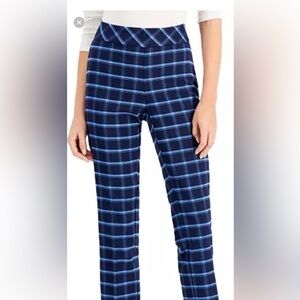 NWOT Charter Club Blue Plaid Pants